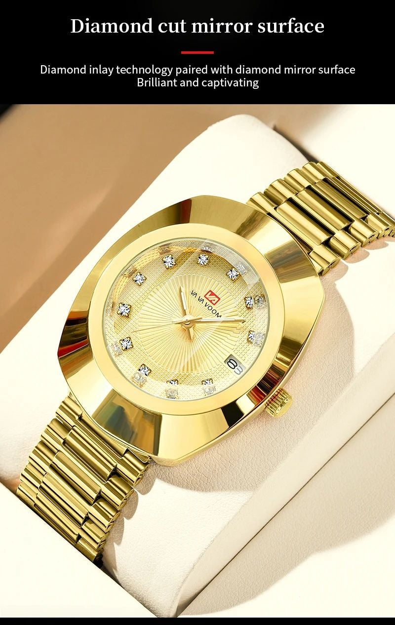 Luxury Golden Stainless Steel Watch for Men